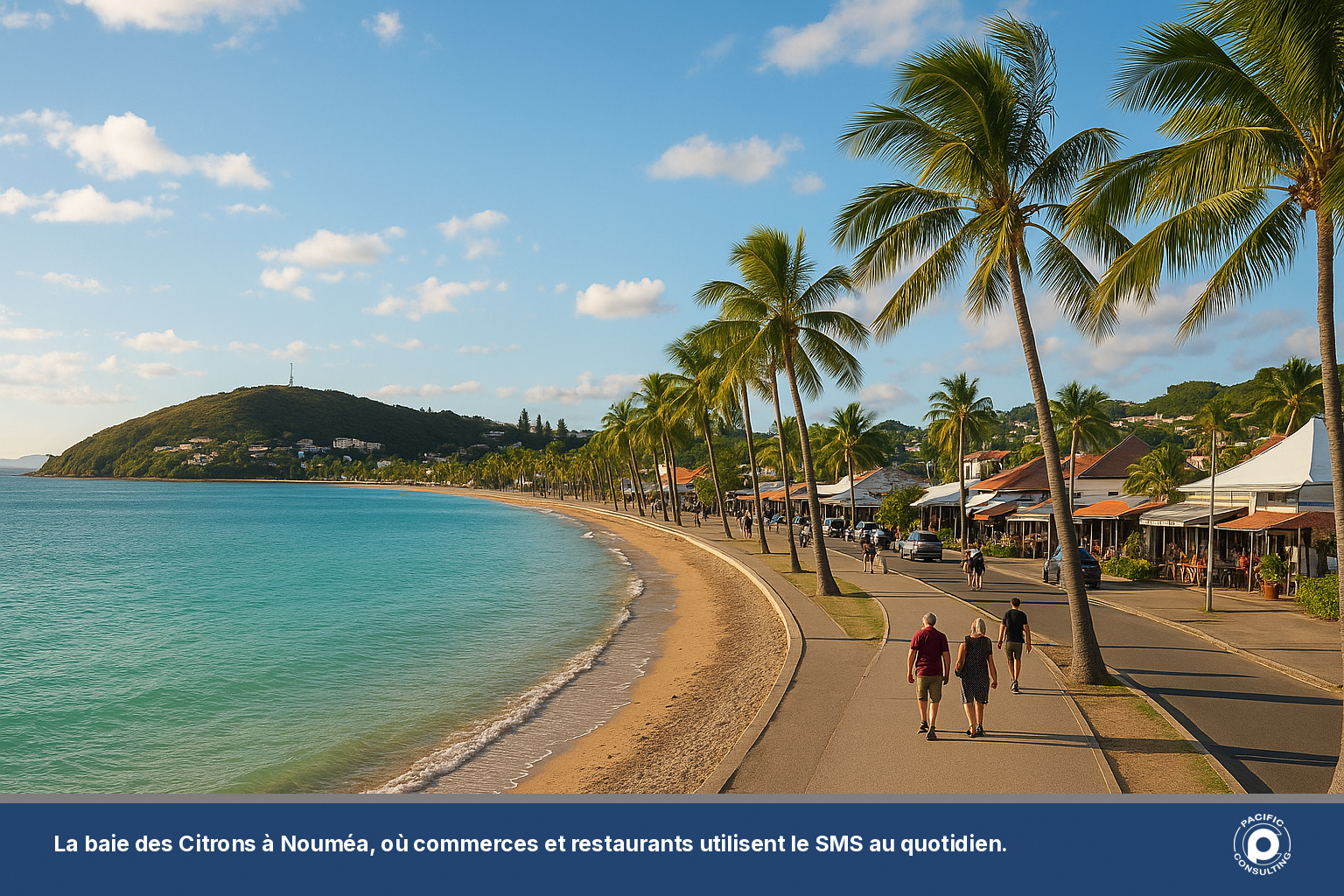Vue de la baie des Citrons à Nouméa illustrant le contexte local des commerces calédoniens