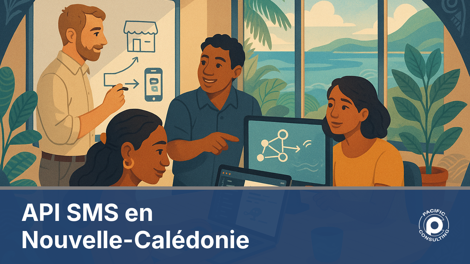API SMS en Nouvelle-Calédonie intégrée à un logiciel métier par une développeuse à Nouméa