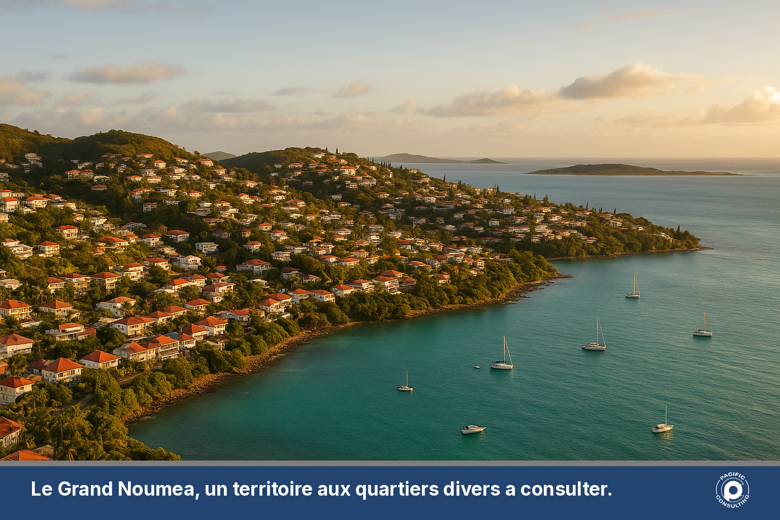 Vue du Grand Noumea illustrant la diversite des quartiers concernes par une enquete publique locale
