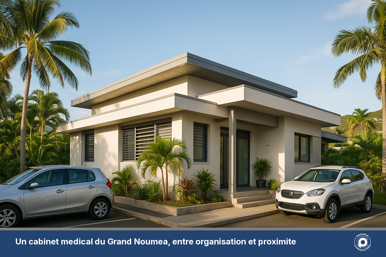 Devanture d'un cabinet medical moderne a Noumea en Nouvelle-Caledonie