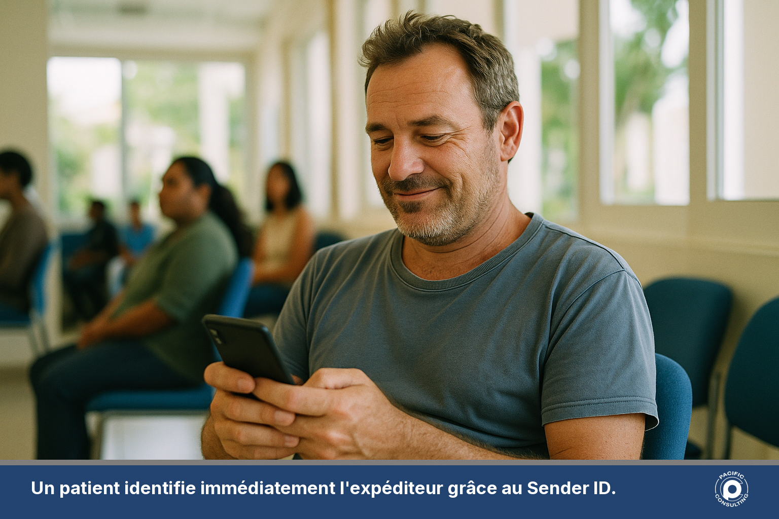 Patient calédonien consultant un rappel de rendez-vous par SMS envoyé par un cabinet médical