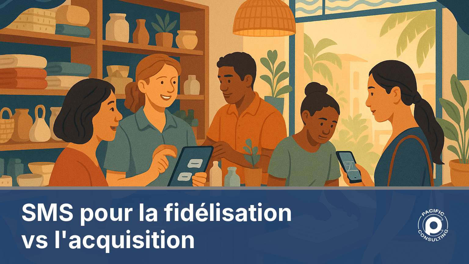 Illustration d'un commerce calédonien envoyant des SMS de fidélisation et d'acquisition