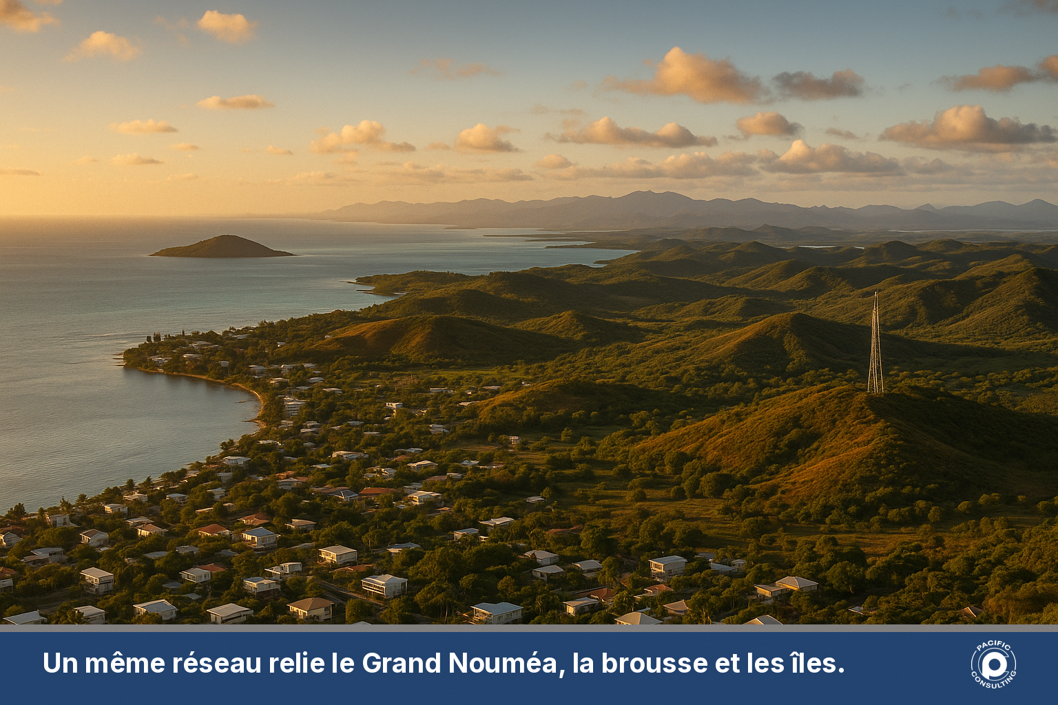 Paysage du Grand Nouméa et des zones isolées de Nouvelle-Calédonie couverts par le réseau mobile